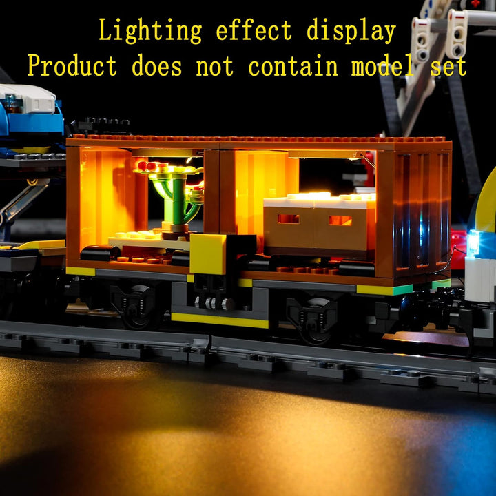 GEAMENT LED Licht-Set Kompatibel mit Lego Freight Train - Beleuchtungsset für City 60336 Baumodell (