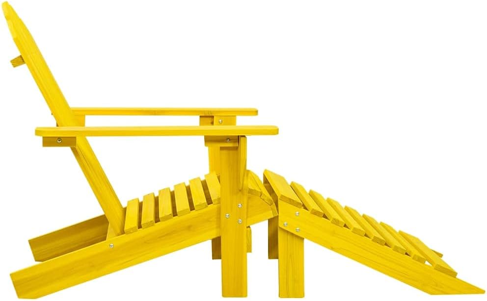 vidaXL Tannenholz Massiv Adirondack Gartenstuhl mit Fussstütze Liegestuhl Deckchair Gartenliege Gart