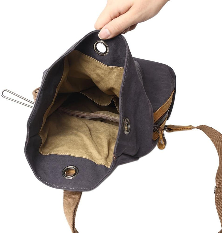 Neuleben Vintage Sling Rucksack Schulterrucksack Canvas Daypack Brusttasche Retro Schultertasche Kle