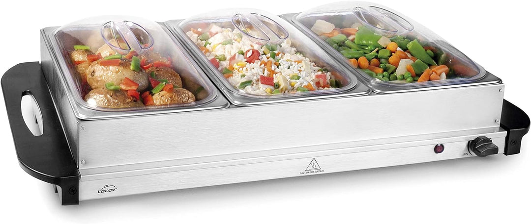 Lacor 69445 Buffet Warmer 3xGN 1/3, rostfreier Edelstahl