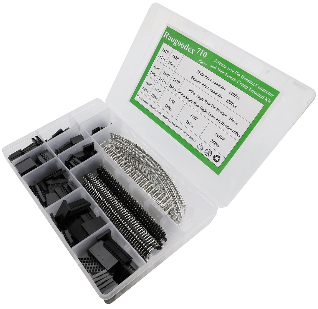 710 Stück 2.54mm Dupont Jumper Drahtseilbuchse mit 40 Pin Pitch Einreihige Stiftleisten, stiftleiste