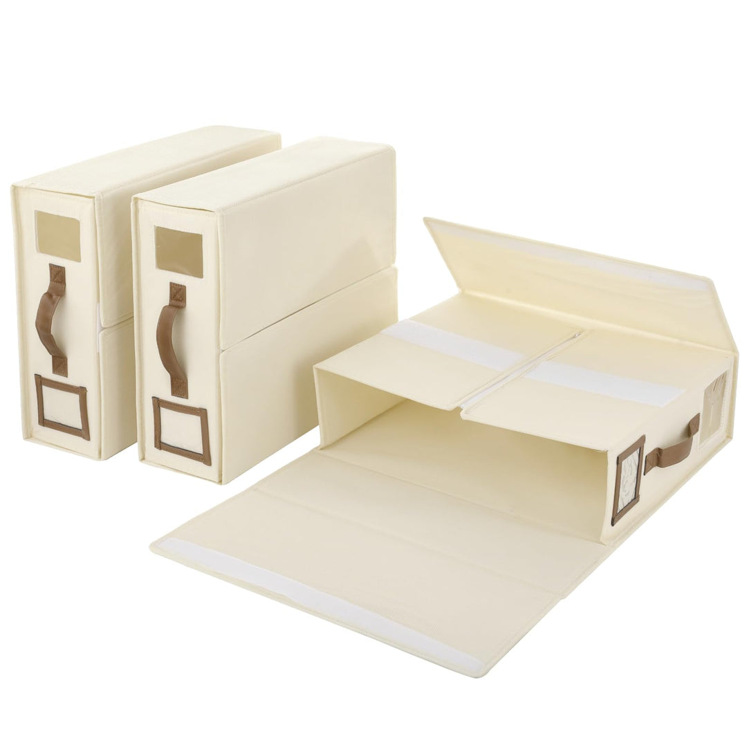 Linen Bed Sheet Organiser Box,3er-Set Faltbare Aufbewahrungsboxen für Bettwäsche, 38 x 33 x 11,5 cm,