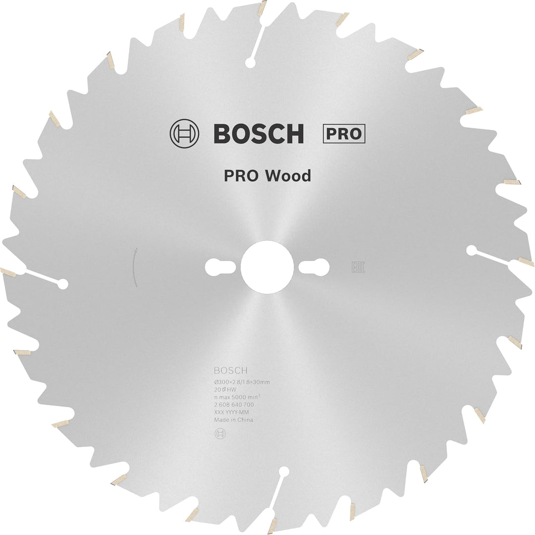 Bosch 1x PRO Wood Longlife Kreissägeblatt für Netz-Tischkreissägen (für Weichholz, Hartholz, Ø mm, P