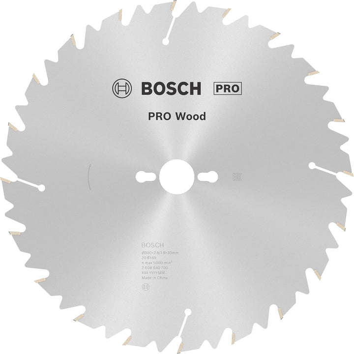 Bosch 1x PRO Wood Longlife Kreissägeblatt für Netz-Tischkreissägen (für Weichholz, Hartholz, Ø mm, P