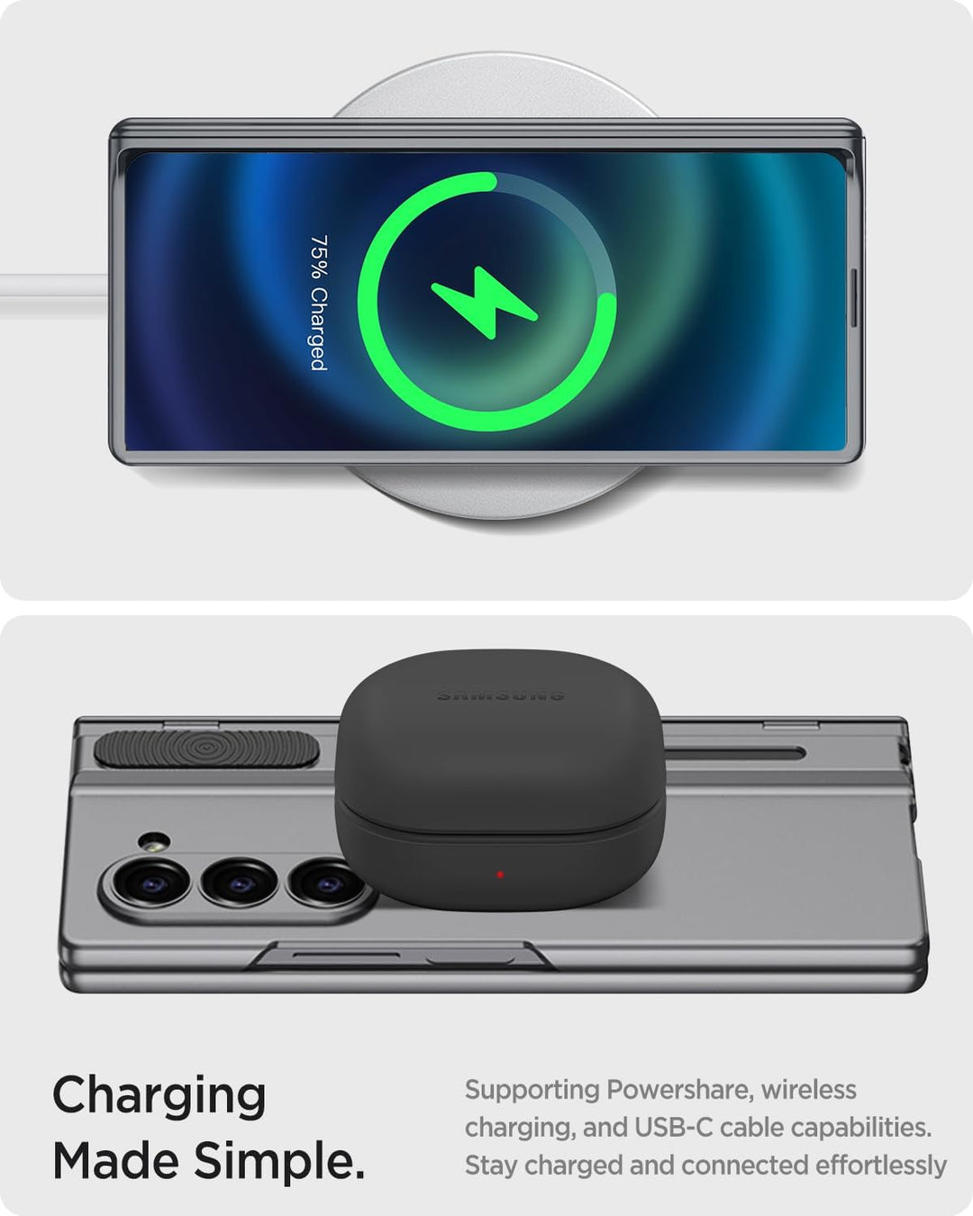 Miimall Kompatibel mit Samsung Galaxy Z Fold 6 Hülle mit S-Pen Slot+Scharnierschutz, HD Displayschut