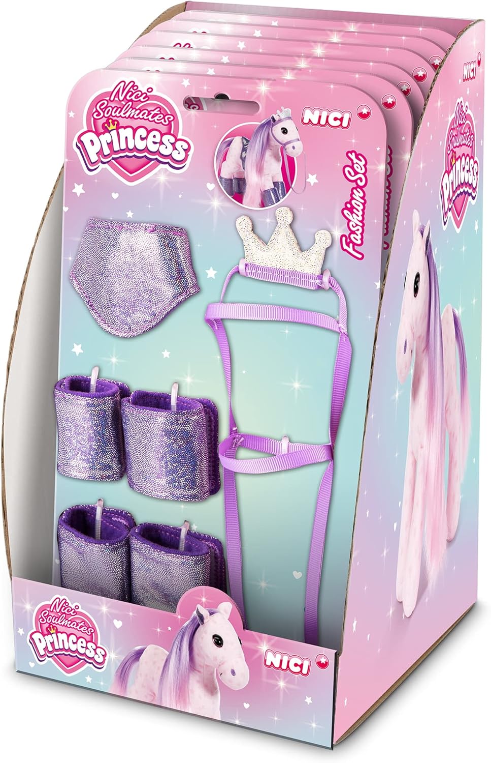 NICI 45882 Styling-Set 6-teilig Soulmates Princess 25cm-Zubehör für Frisier-Pferd zum Spielen und St