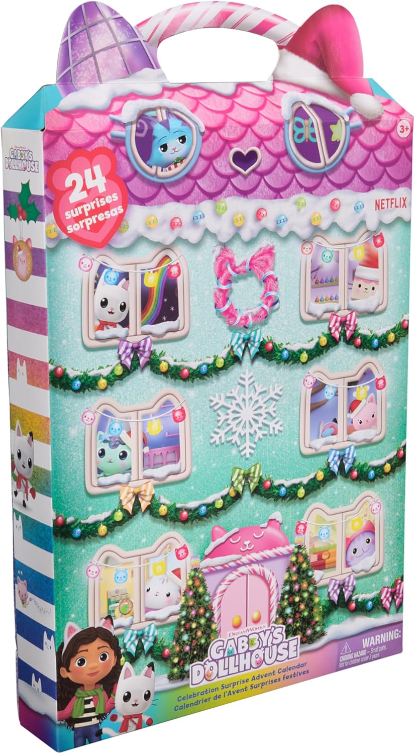 Gabby's Dollhouse, Party Adventskalender mit 24 Überraschungen, ab 3 Jahren