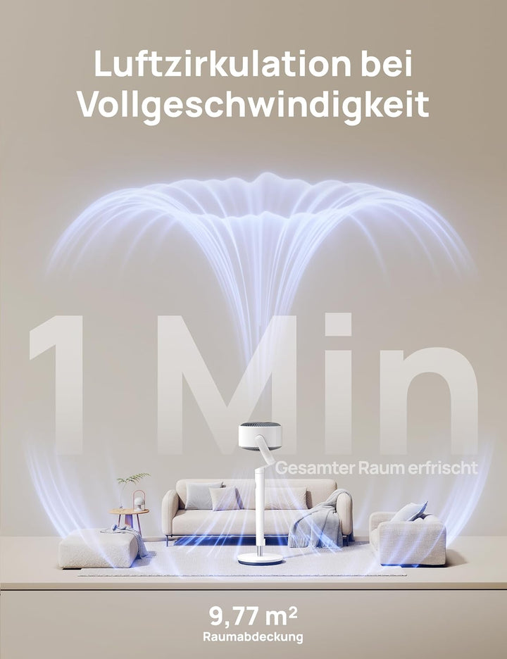Dreo Smart Standventilator mit RGB Light, 120° +120° Oszillierender Ventilator mit Fernbedienung, 20