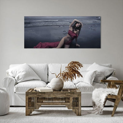 Wandbilder Dekoration Wohnzimmer Modell Möwe Vogel Natur Panorama Bilder auf Leinwand 120x50cm Leinw