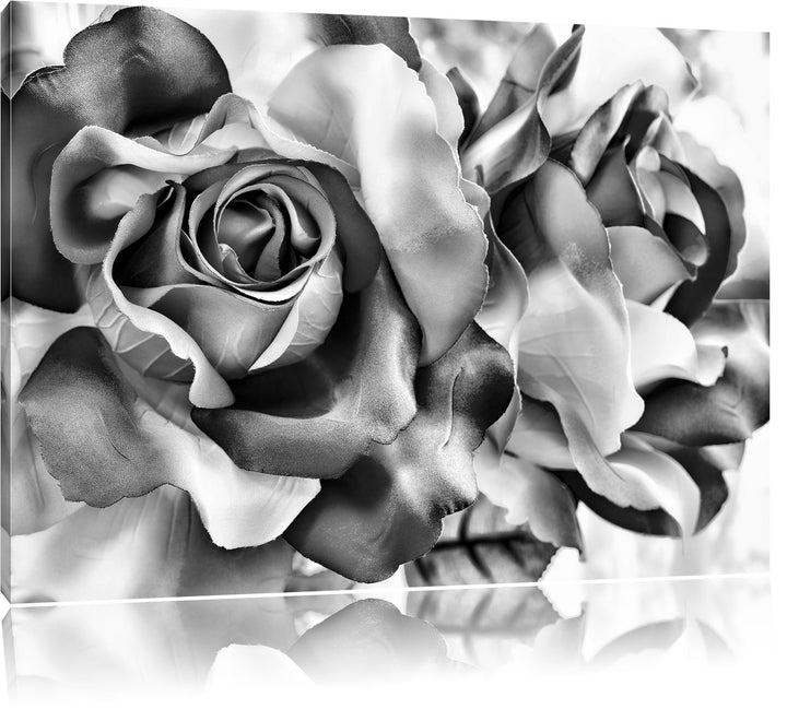 Pixxprint Kunterbunte Rosen / 100x70cm Leinwandbild bespannt auf Holzrahmen/Wandbild Kunstdruck Deko