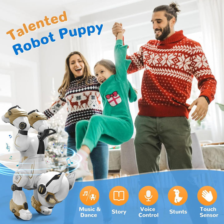 PRANITE Roboter Hund, Programmierbarer Roboterhund Kinder Ferngesteuerter Spielzeug, Wiederaufladbar
