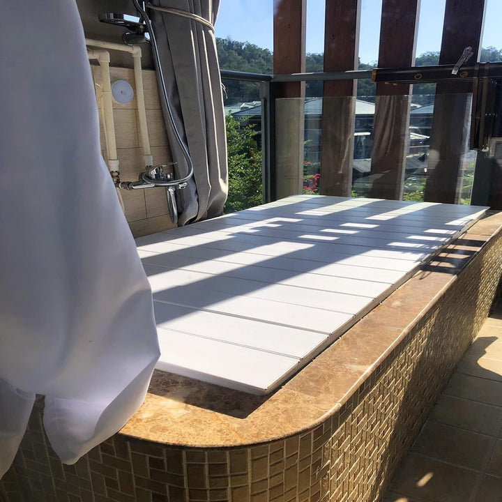 Badewannenabdeckung, 170cm x 70cm x 0,7cm PVC Faltbar Badewanne Brett Staubdichtes wasserdichte Bade