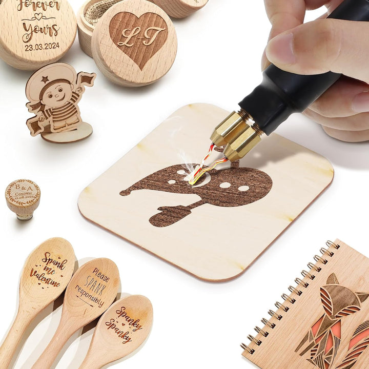 Brandmalerei Holzbrenner Set mit einstellbarer Temperatur Holzbrenner Set mit zwei Stiften für