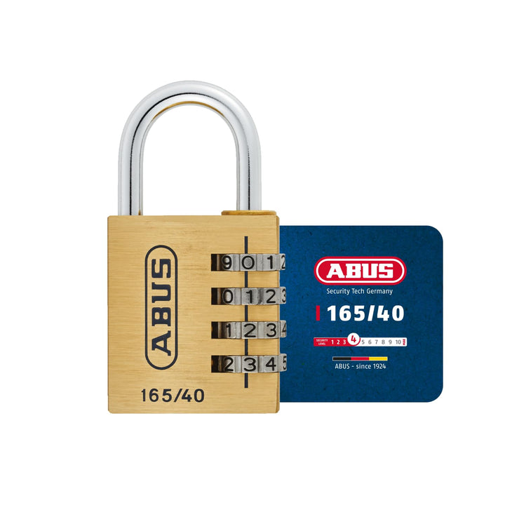 ABUS Zahlenschloss 165/40 - Vorhängeschloss aus Messing - mit individuell einstellbarem Zahlencode -