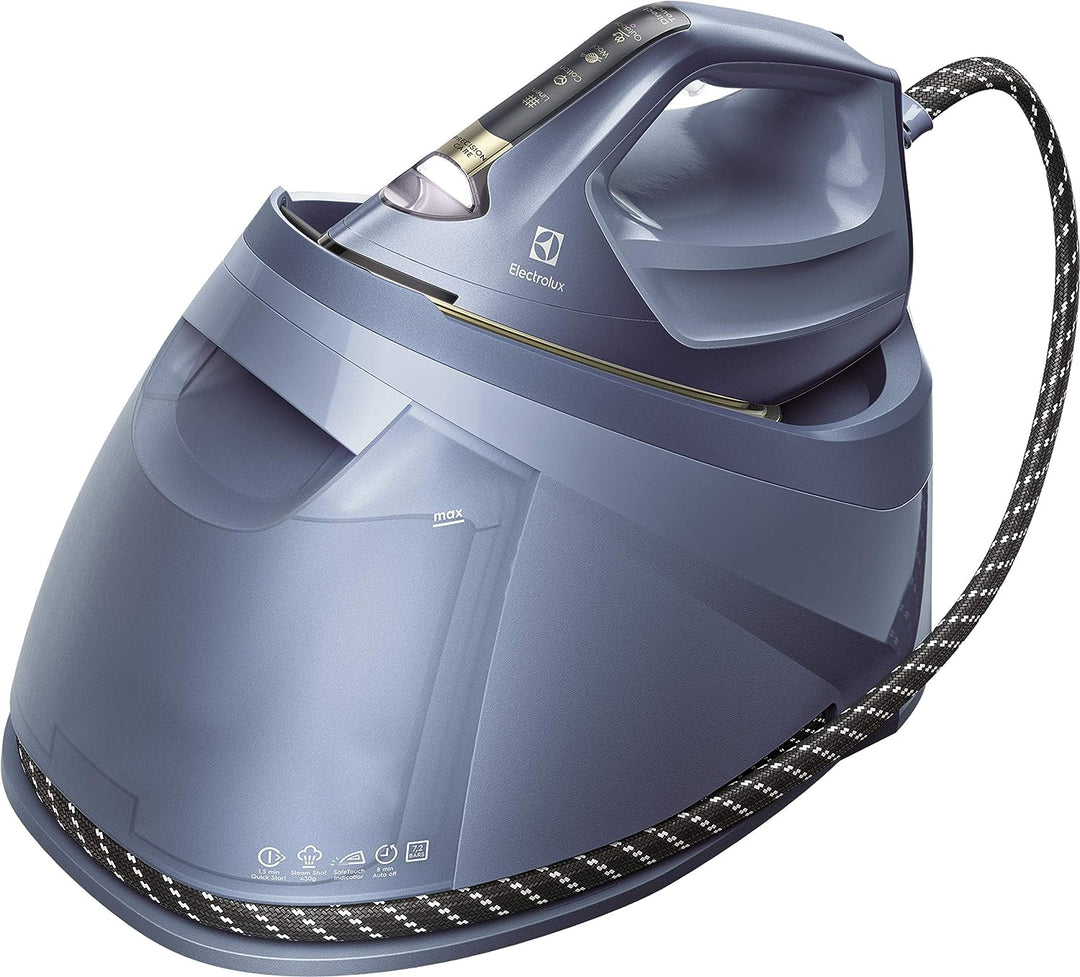 Electrolux 910 013 384 E8ST1-6DBM Renew 800 Bügeleisen mit Dampfstation, Stahl, Metallic Blau, Metal