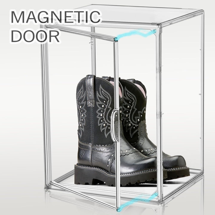 Stapelbare hohe Stiefel Schuh Aufbewahrung Boxen, Acryl Display Case Transparent Plastik Stapelbare