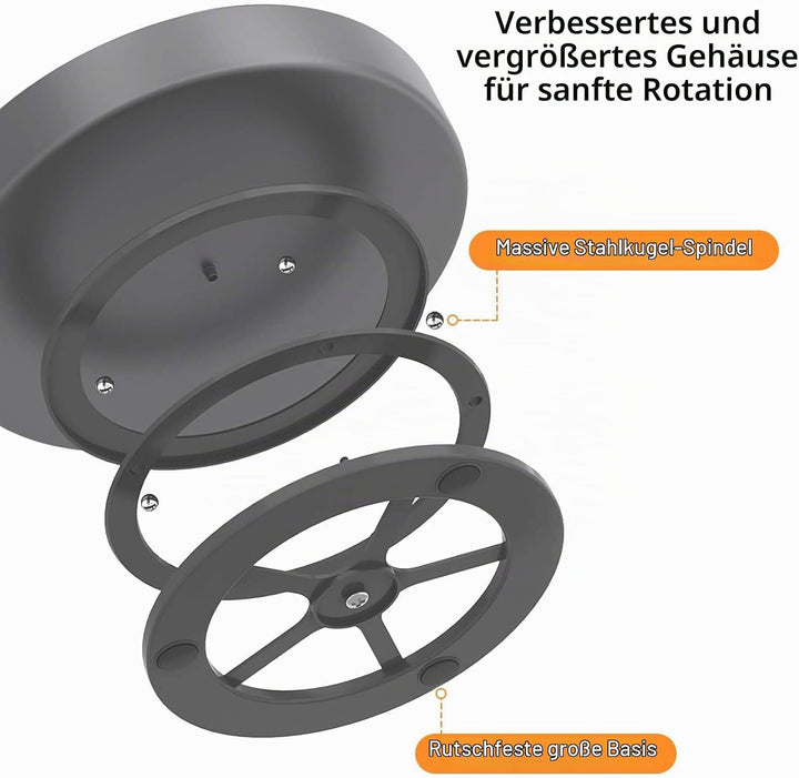 Küche Organizer Drehteller aus Kohlenstoffstahl, 26cm Küchenschrank Drehteller Organizer, Grosse Kap