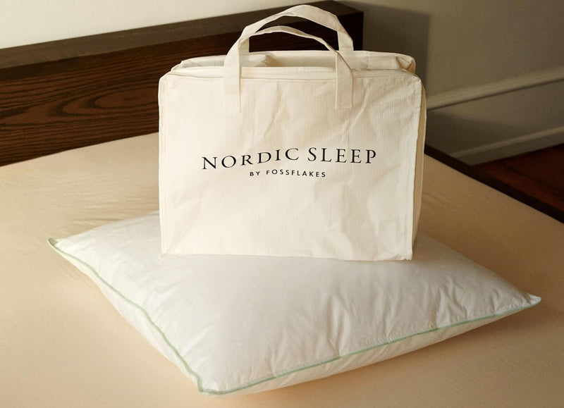 FOSSFLAKES Nordic Sleep by Kissen Mittel Hoch - Komfortkissen für Seitenschläferkissen, Nackenstützk