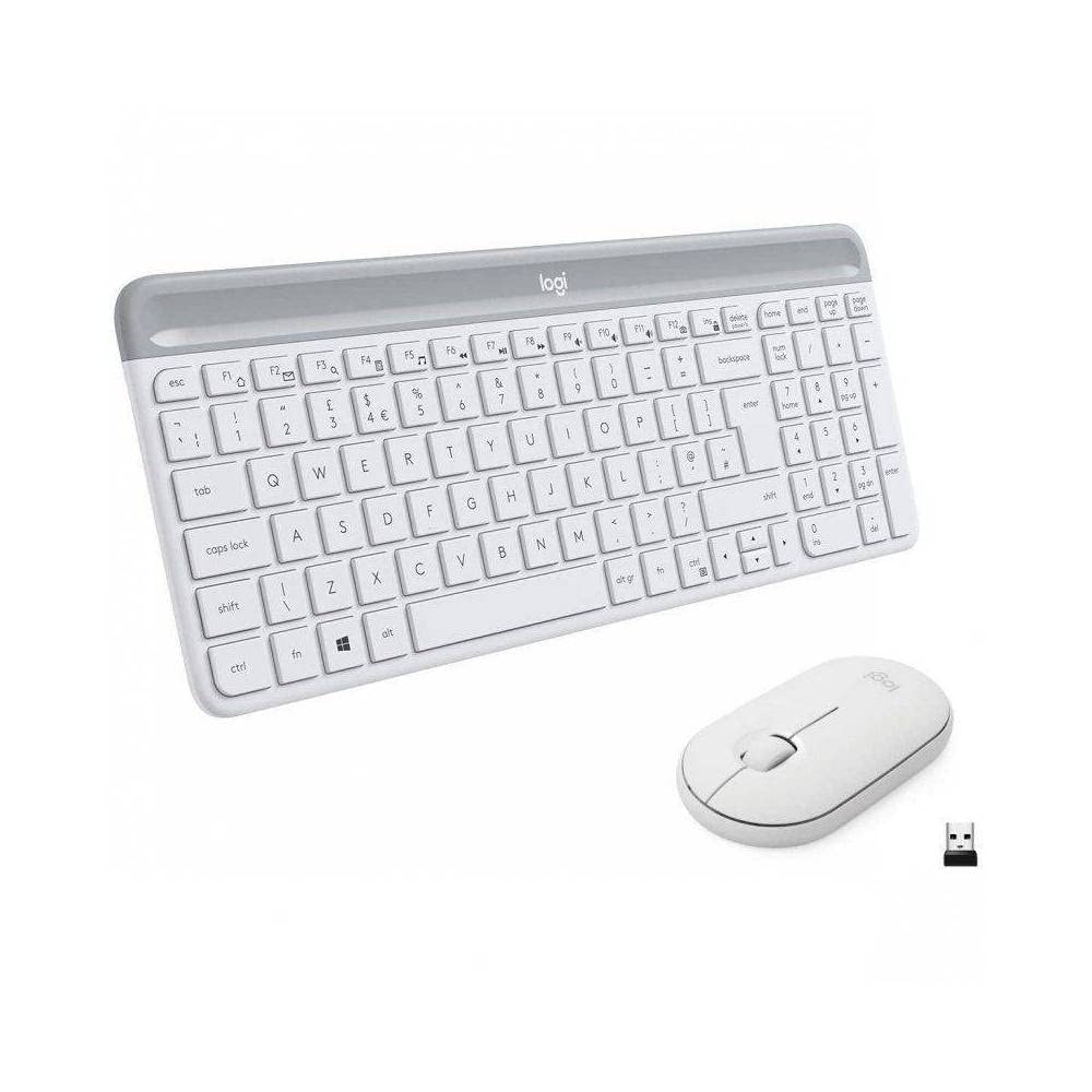Logitech MK470 Slim Combo Kabelloses Tastatur-Maus-Set, 2.4 GHz Verbindung via Nano-USB-Empfänger, 1