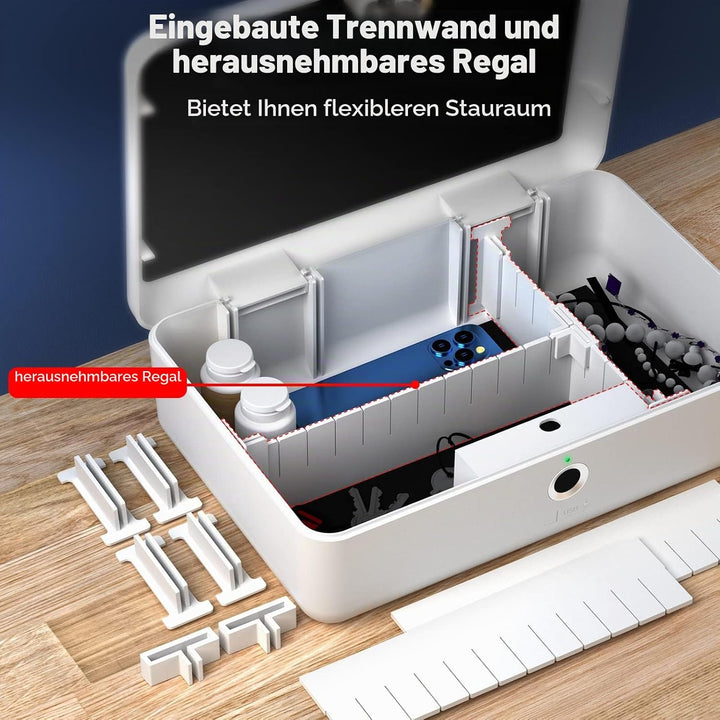 AICase Tresor mit biometrischer Fingerabdruckerkennung für unterwegs und zu Hause, Tragbare Sicherhe