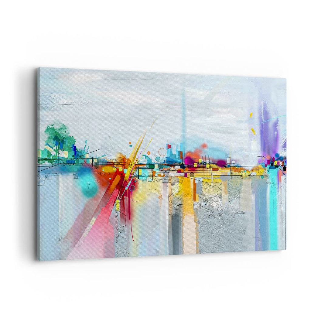 Bilder auf Leinwand 100x70cm Leinwandbild mit Rahmen Abstraktion modern Gross Wanddeko Bild Schlafzi
