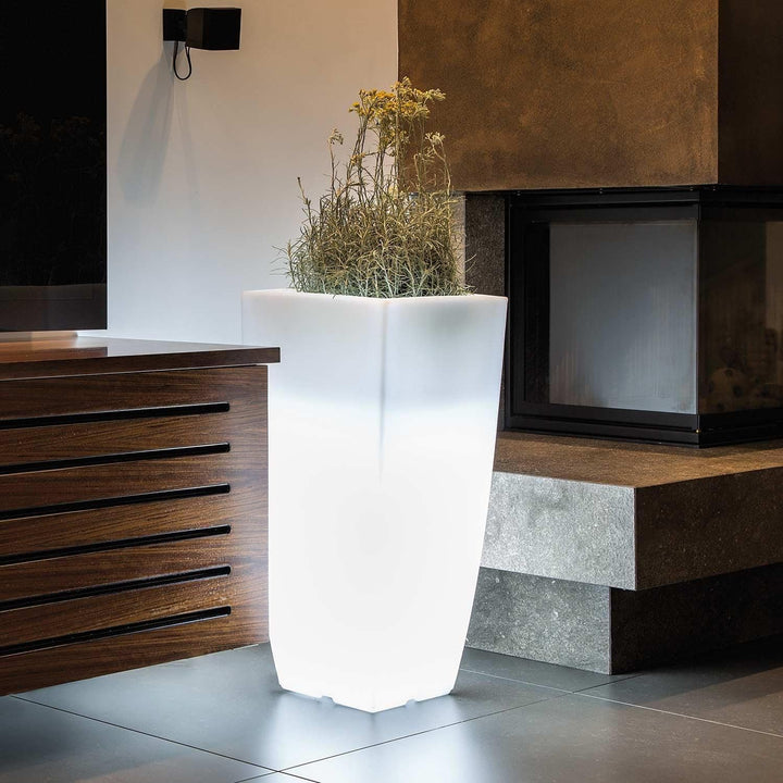 Tekcnoplast STILO Square Bright - cm 33 x 33 - H 70 cm. weisses Licht cm 33 x 33  - H 70 cm Weiss, c