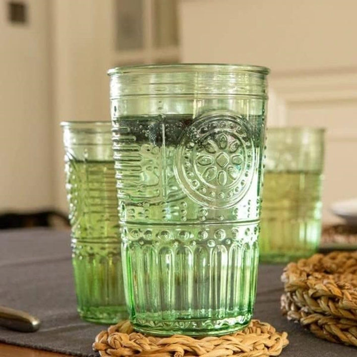 Bormioli Rocco 090802 Romantic Becher, Glas, Grün, 34 cl, 4 Stück, Grün