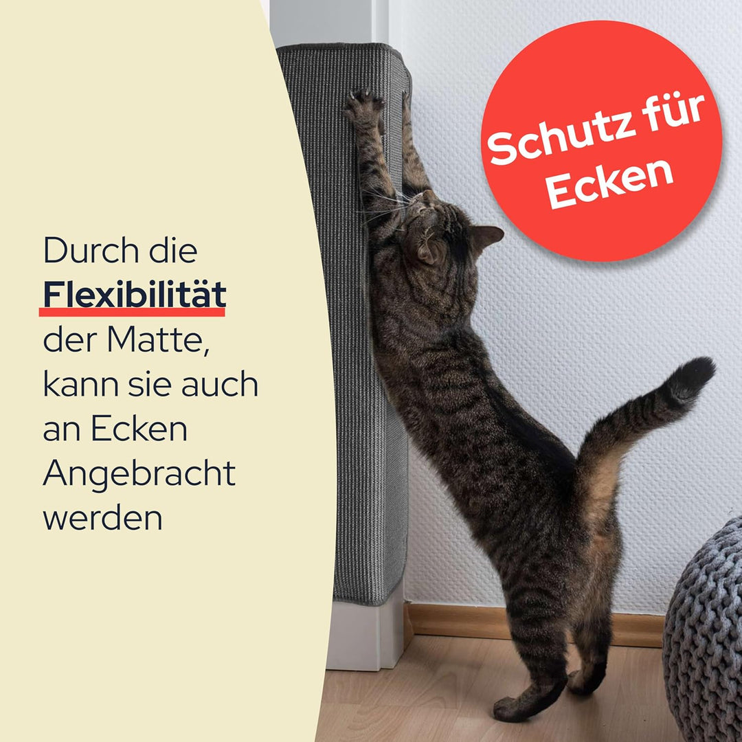 Primaflor Katzen-Kratzmatte - Grau, 200 x 300 cm, Rutschhemmende Sisalmatte für Krallenpflege, Robus