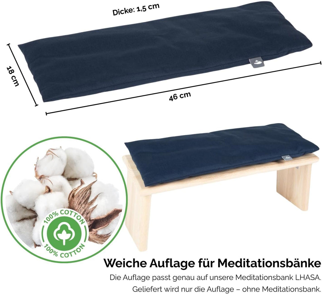 Bodhi Meditationsbank Auflage | Sitzauflage aus Baumwolle | Bequeme &amp; Weiche Polsterung | Sitzunterl