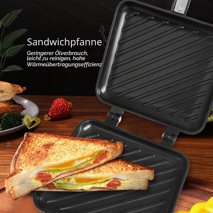 Doppelseitig Toastpfanne Herdplatte Toasted Sandwich Panini Maker Aluminium Camping Sandwich Maker m
