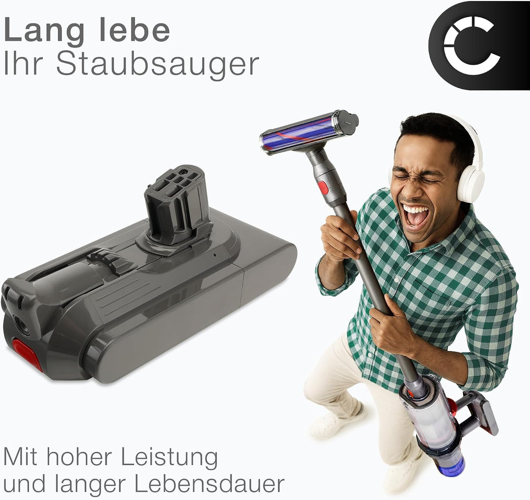 CELLONIC 1x Akku kompatibel mit Dyson Detect Slim, SV26, SV30 | 1x, (2500mAh-25.2V-Lithium-Ionen), S