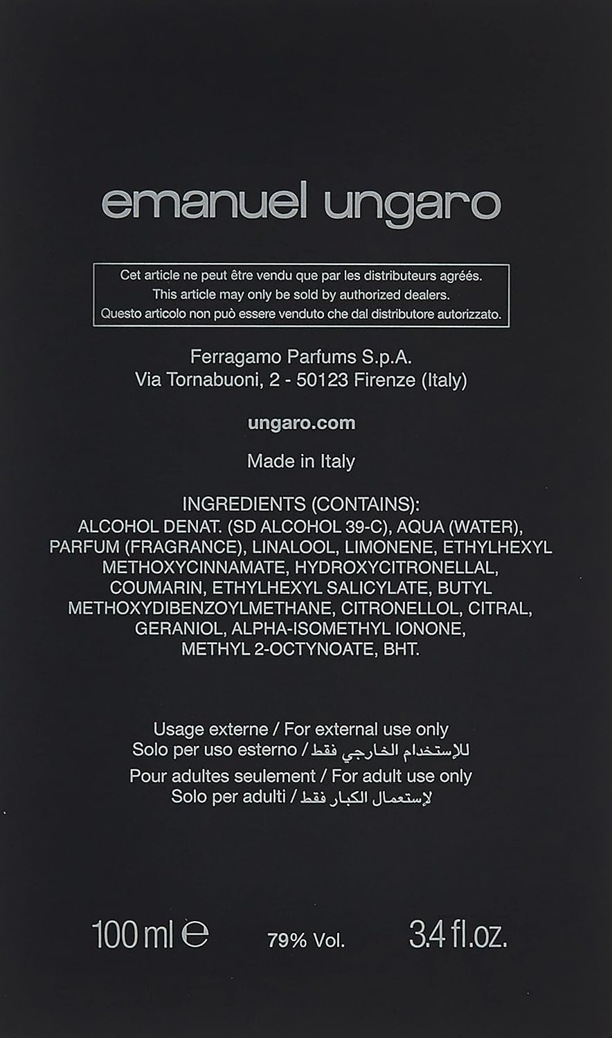 UNGARO Eau de Toilette Herren III Parfum Aromatique 100 ml