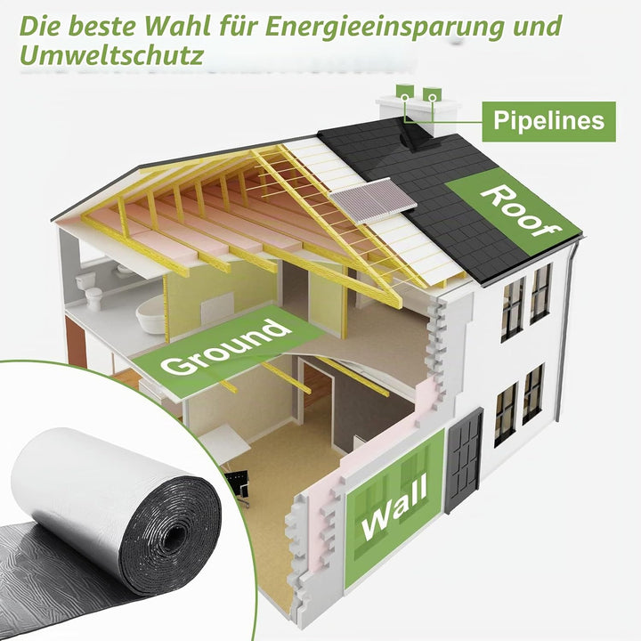 Dripex Aluminium selbstklebend Isolierfolie Dämmfolie, Dicke 5mm, Dachisolierung Isolierungsfolie Wä