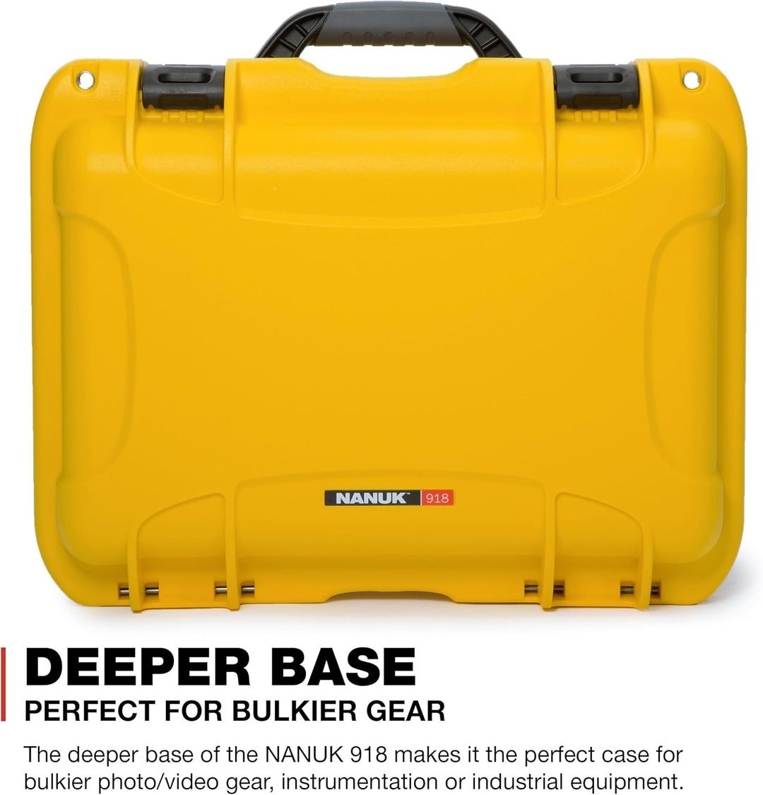 Nanuk 918 Wasserdichter Hartschalenkoffer Mit Gepolsterten Trennwänden und Organizer für Deckel - Ge