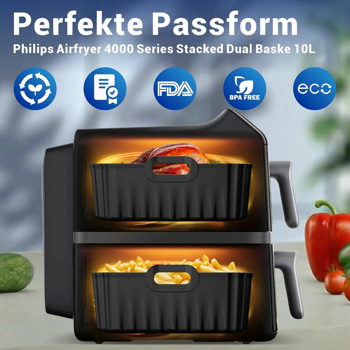 Heissluftfritteuse Zubehör für Philips Airfryer 4000 Series 10L, Silikonform Heissluftfritteuse Zube