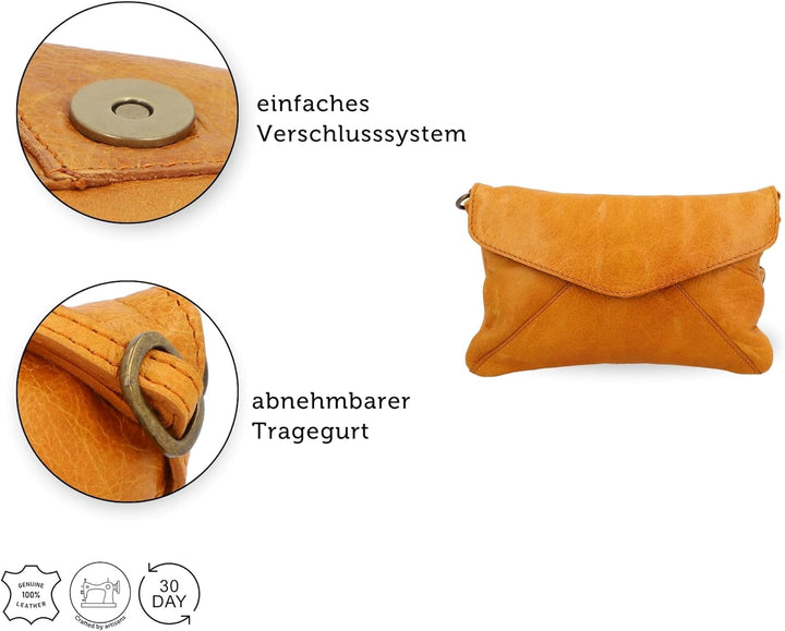 Gusti Umhängetasche Leder - Karisma Handtasche Ledertasche Vintage Braun, Braun