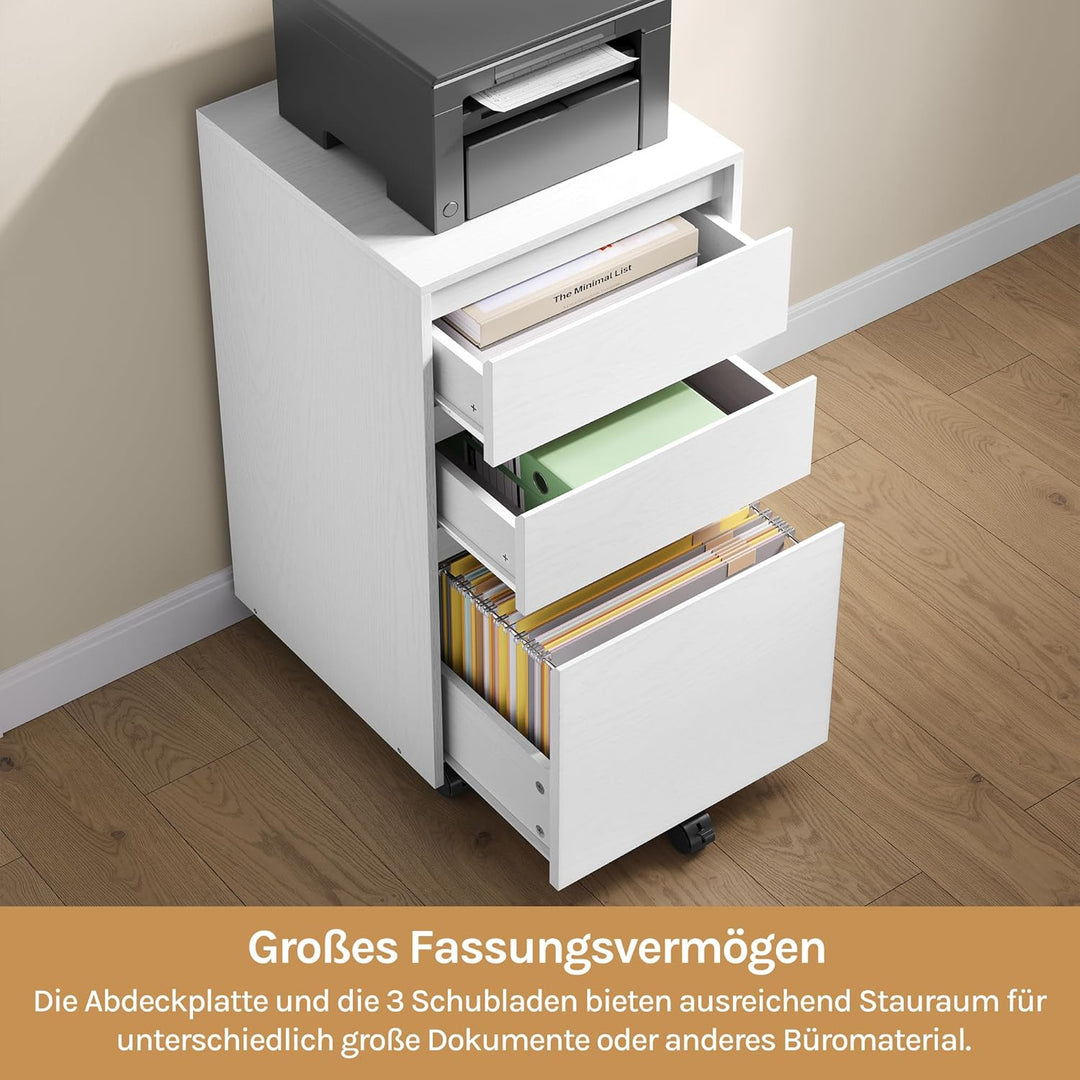 WOLTU mobiler Aktenschrank, Schrank für Aktenordner, Aufbewahrungsschrank im Büro, Büroschrank mit R