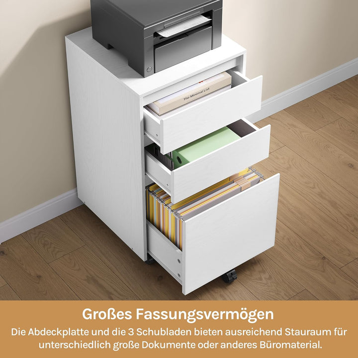 WOLTU mobiler Aktenschrank, Schrank für Aktenordner, Aufbewahrungsschrank im Büro, Büroschrank mit R