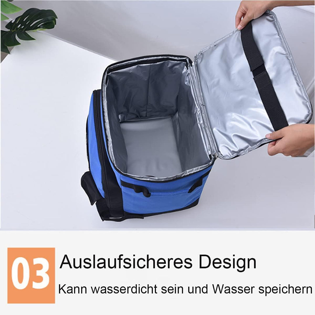 43L Kühltasche Gross Picknicktasche Faltbar Lunchtasche Mittagessen Tasche Thermotasche Isoliertasch