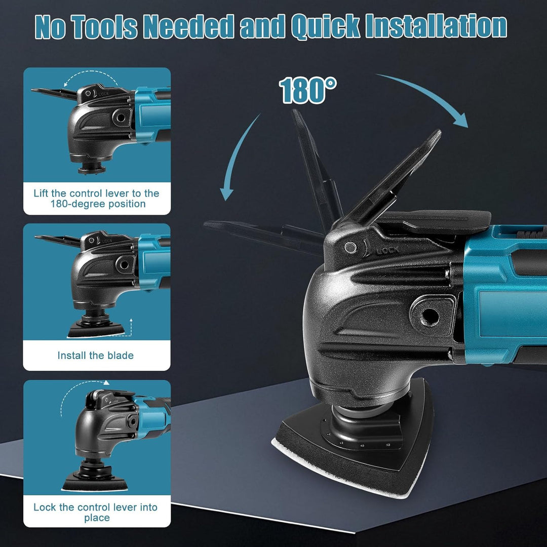 Multifunktions-Oszillierendes Werkzeug, kompatibel mit Makita 18 V Akku, 6 variable Geschwindigkeite