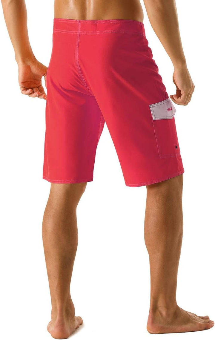 Nonwe Men's Sportwear Quick Dry Board Shorts with Lining 32 Red-207, 32 Red-207