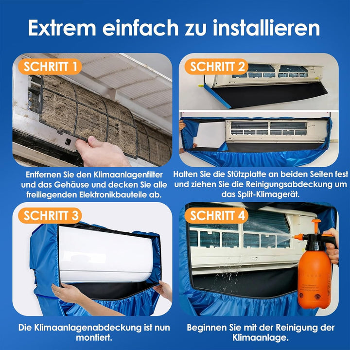 Klimaanlagen-Wartungsset (Dunkelblau, Typ E 51 bis 85 cm) Dunkelblau Typ E 51 bis 85 cm, Dunkelblau