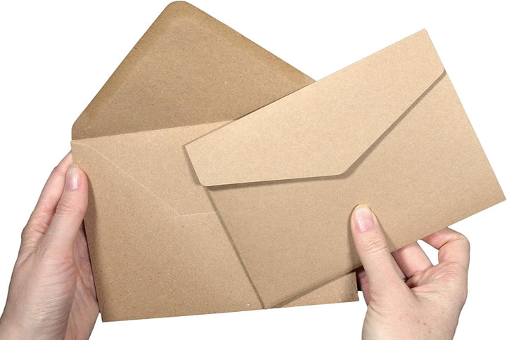 Hochzeit DIY Pocketfold Einladungskarten blanko mit Umschlägen - 20 Stück, Grösse B6 - Kraftpapier K