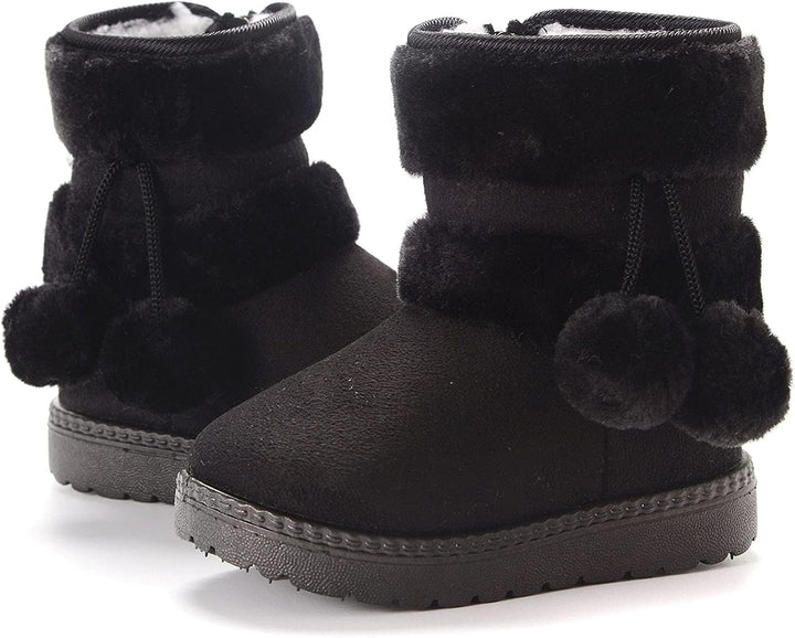 Yeeteepot Mädchen Warm Gefütterte Schneestiefel Baby Kinder Plüsch Winterstiefel Flach rutschfeste S