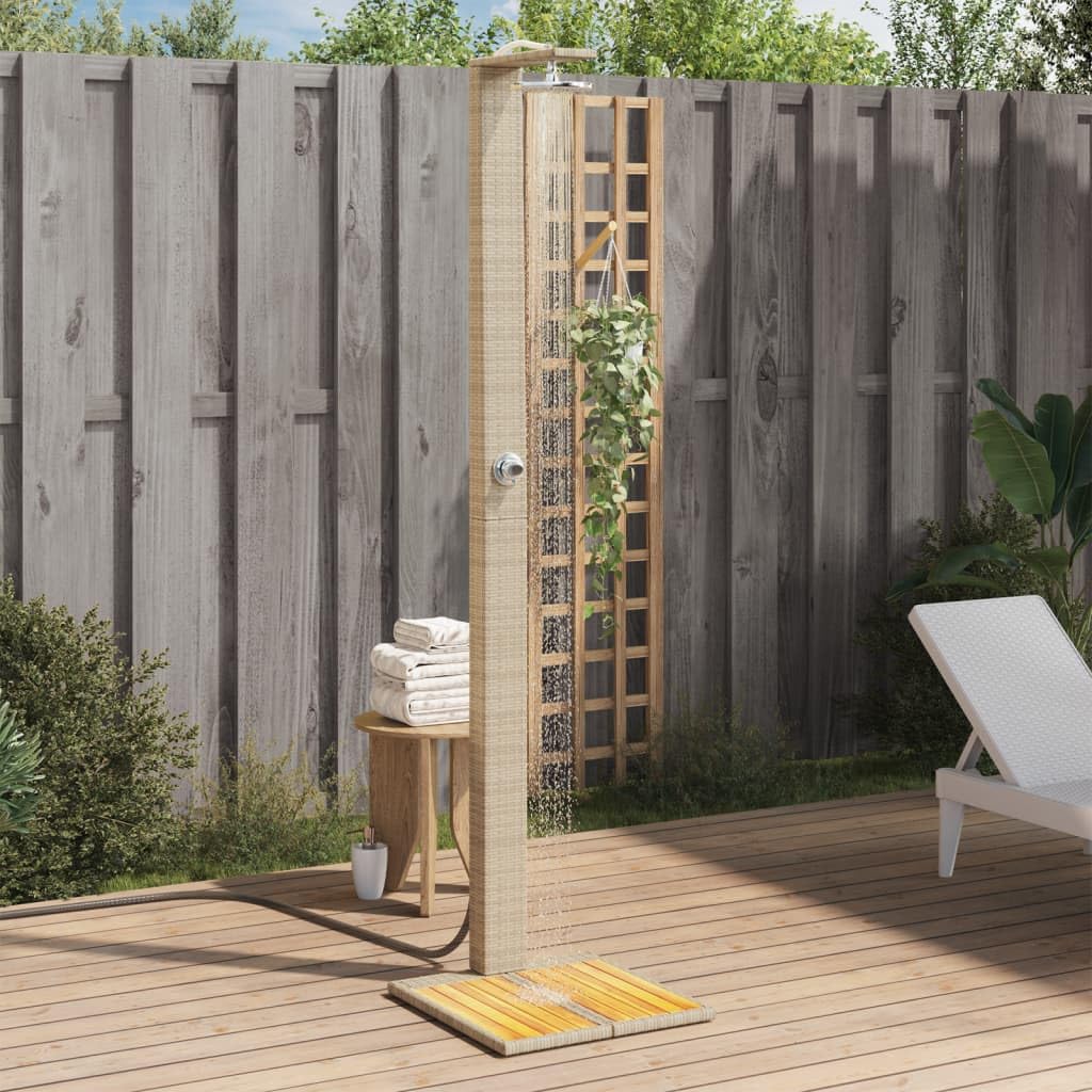 Festnight Gartendusche mit Bodenplatte Holz Aussendusche Garten Outdoor Dusche Garten Pool Pooldusch