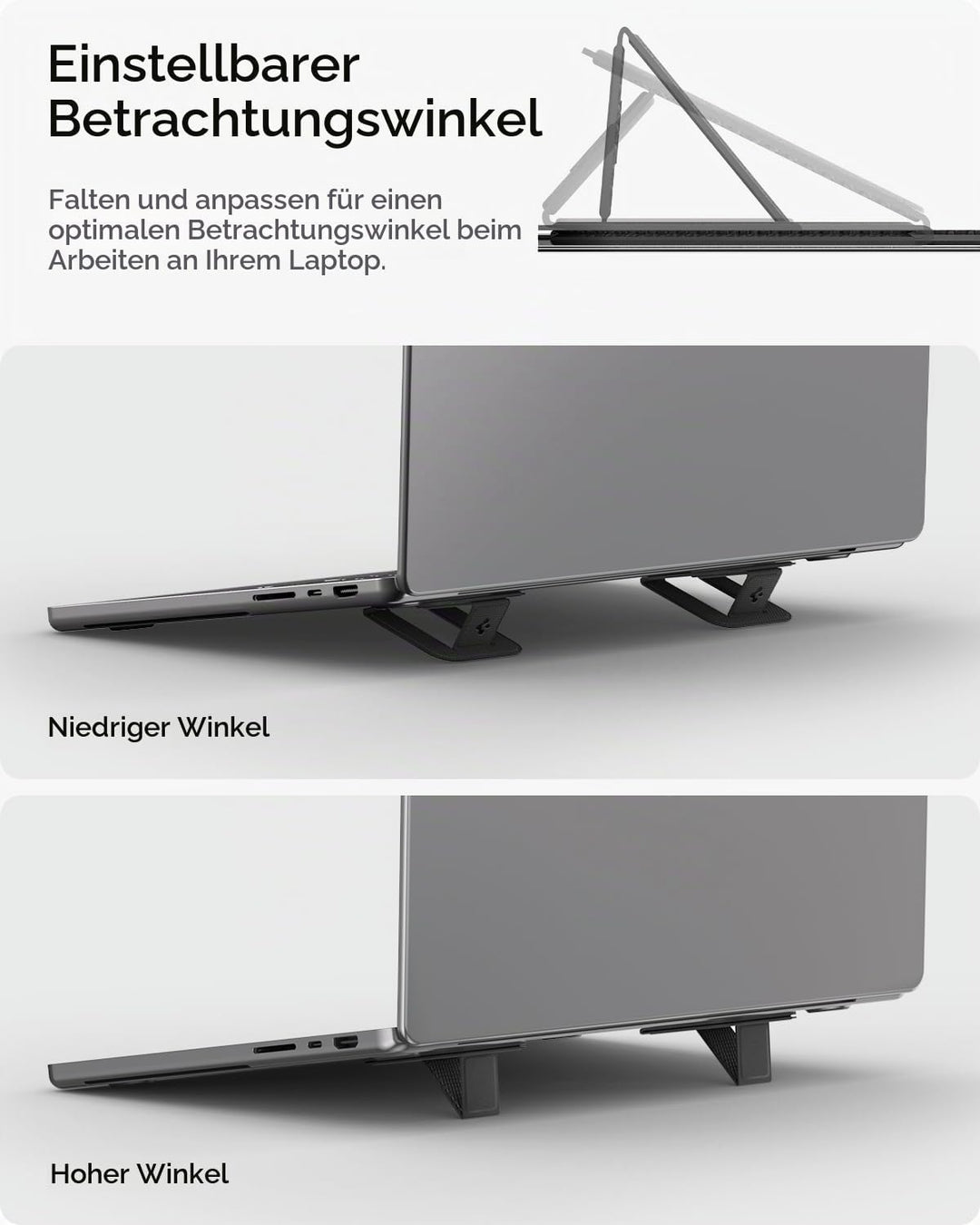 Spigen Slim Fold Laptop Ständer Höhenverstellbar [2 Stück] Selbstklebender Laptopständer, Doppelt Ve