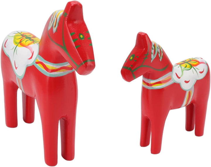 Mxzzand Schwedisches Dala-Pferd, 1 Paar schwedisches Dala-Pferd aus Holz, handgefertigtes feines Sch