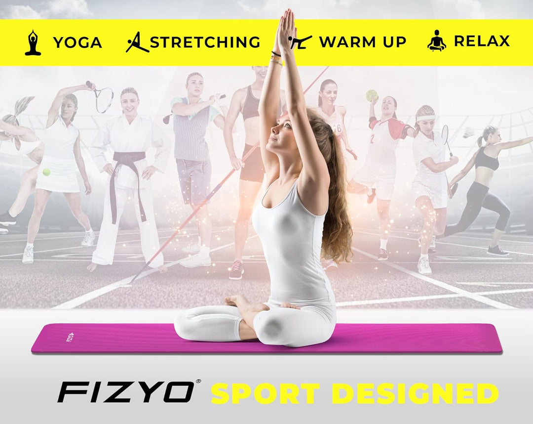 FIZYO Yogamatte 183x61x1 cm – Rutschfeste Fitness- &amp; Trainingsmatte aus NBR-Schaum – Gymnastikmatte