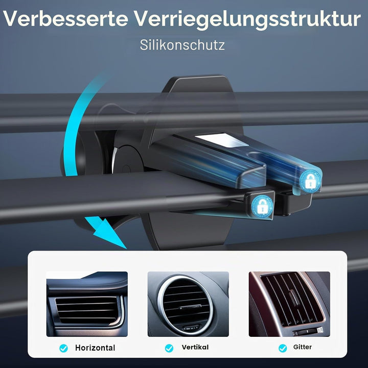 MAGJIEYX Kompatibel 15W Magsafe Autohalterung Ladegerät Handyhalterung Auto mit Ladefunktion Lüftung