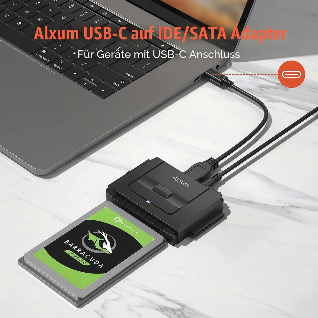 Alxum IDE SATA Adapter,USB 3.0 IDE Festplatten Adapter mit Netzschalter Adapter für 2.5/3.5 Zoll SAT